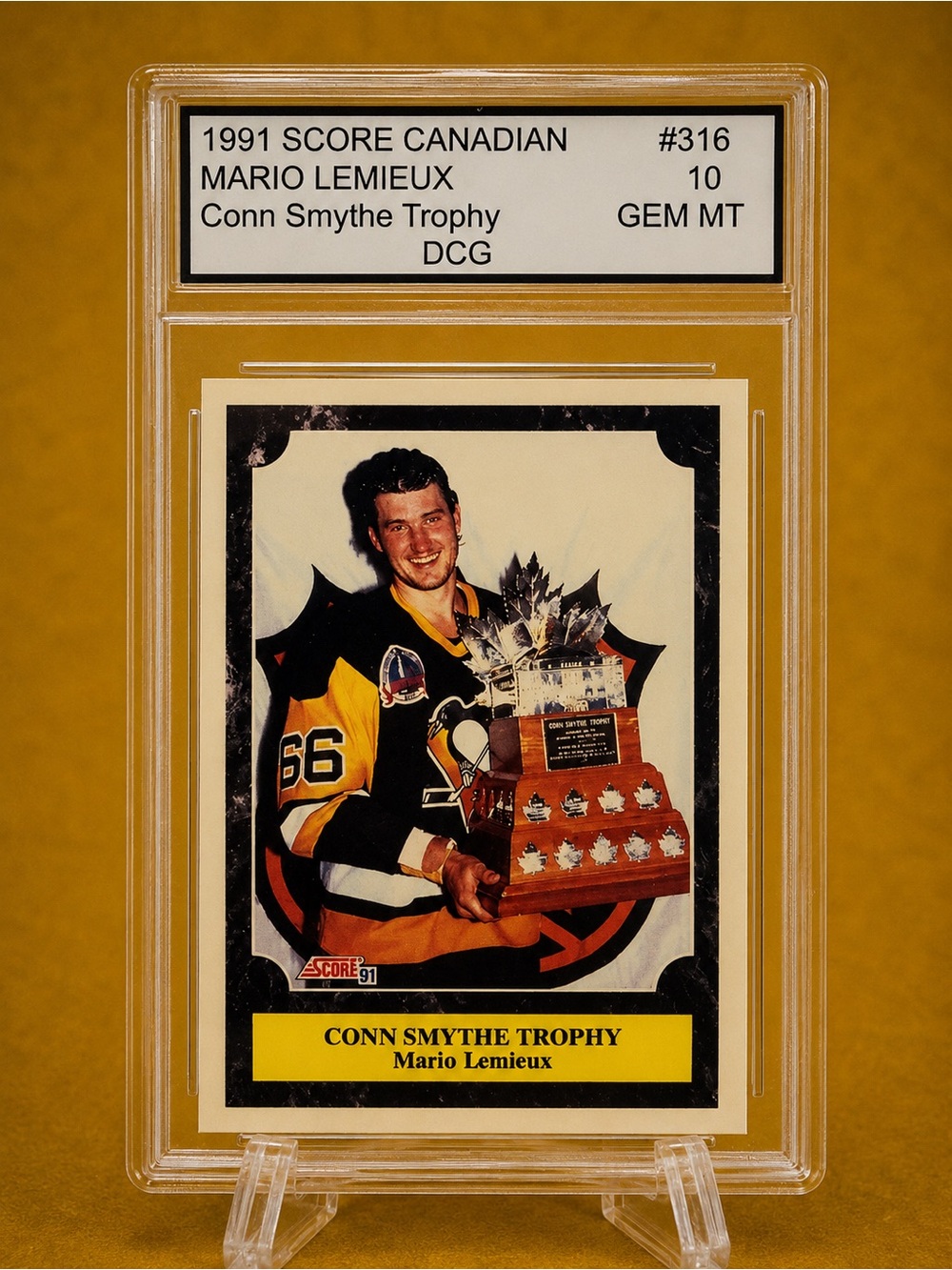 1991 Score Canadian Mario Lemieux Conn Smythe Trophy Pittsburg Penguins